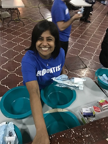 Dr. Kurian setting up dental tubs